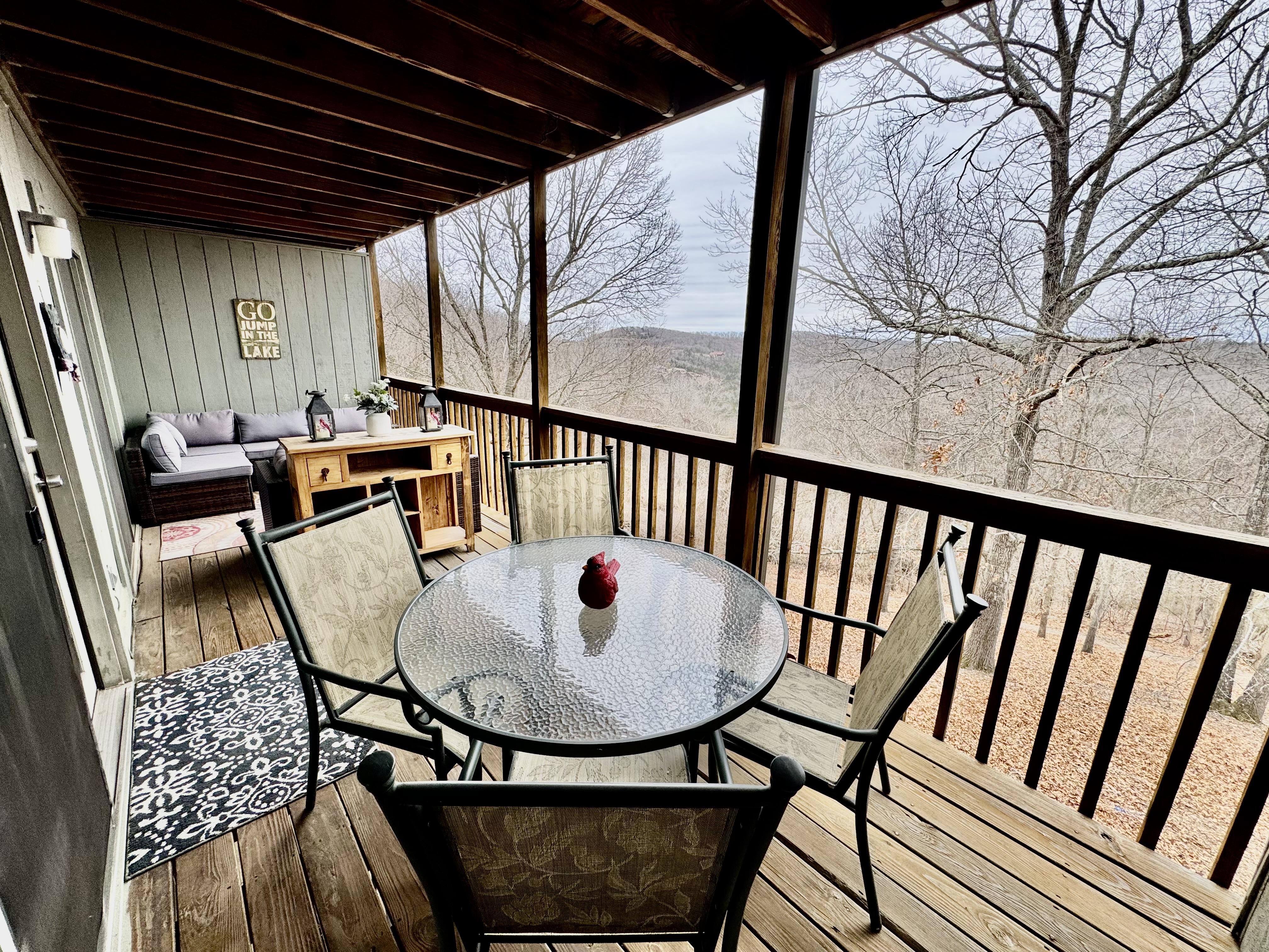 Porch overlooking the Ozarks